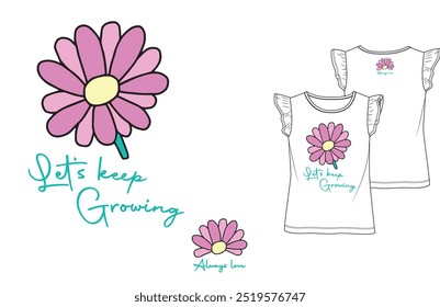 Let's keep growing slogan vector illustration for t-shirt and other uses