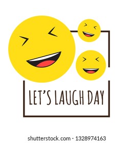 Let's Laugh Day Design Template. Vector Illustration