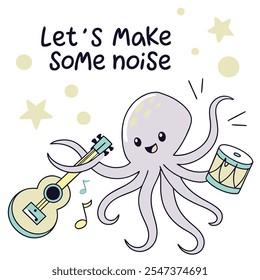 Vamos a hacer algo de ruido: Octopus Music Vector Design