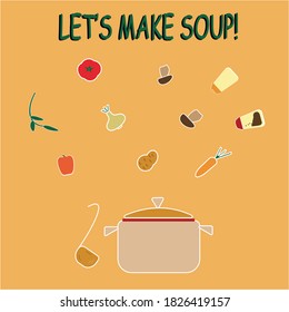 Let's make soup: poster in vintage style