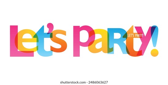 LET'S PARTY colorful vector typography banner
