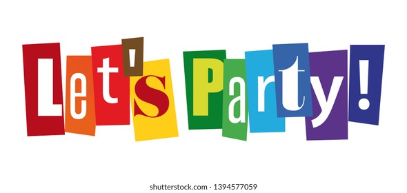 Let's party cut out letters