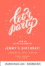 Let's party. Invitation template. 