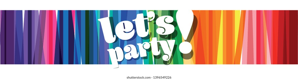 "Let's party" on rainbow colours banner