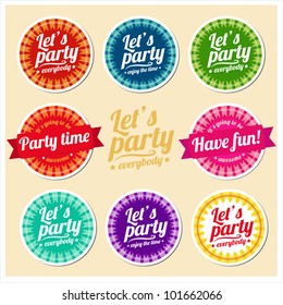 Let's party set of labels