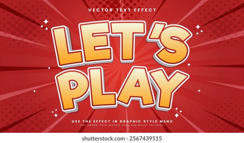 Let's Play 3d editable text effect Template Suitable for comic style