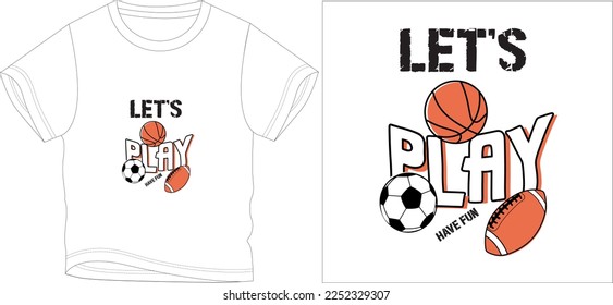 LETS PLAY WITH BALLS
t shirt graphic design vector illustration digital file
