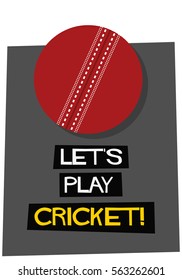 Let's Play Cricket (Flat Style Vector Illustration Sports Poster Design)
