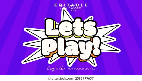 lets play editable text style, comic text effect