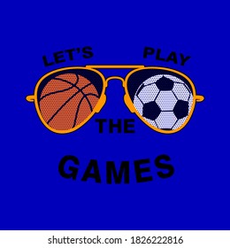 Let's play GAME,  typography graphic design, for t-shirt prints, vector illustration
