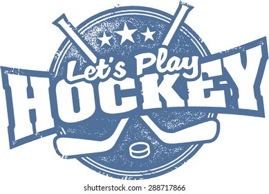 Let's Play Hockey Sport Stamp