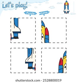 Vamos a jugar juego de puzzle. Perfecto para materiales de aprendizaje preescolar, actividades educativas o imprimibles divertidos diseñados para mejorar las habilidades y la observación