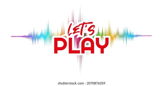 let's play sign on white background