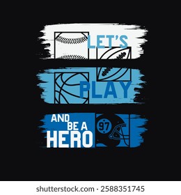 lets play sports balls vector set print design