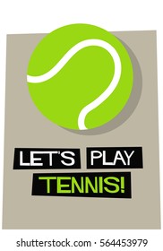 Let's Play Tennis (Flat Style Vector Illustration Sports Poster Design) 