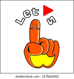 Let's play.Vector typography design for T-shirt printing.