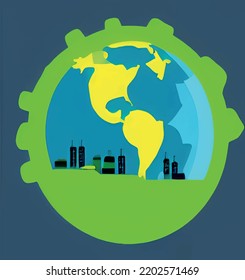 Let's protect our world. Environmental pollution in nature.