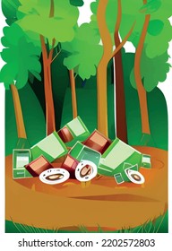 Lasst uns unsere Welt schützen. Umweltverschmutzung in der Natur.