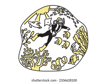 Let's protect the richness of the sea Illustration of marine resources