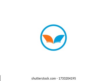 let's read with book concept symbol logo design template