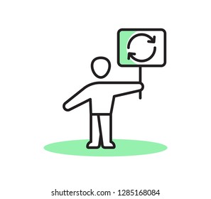 Let's recycle. Line style illustration.