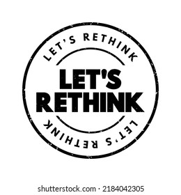 Let's Rethink text stamp, concept background