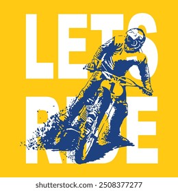 Lets Ride Biker Graphic Vector