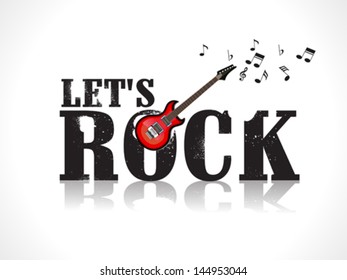 lets rock background with guitar vector illustration