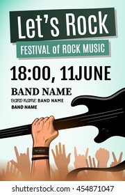 Let's rock festival poster. Vector illustration