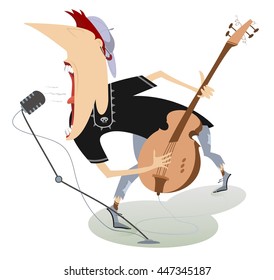 Let's rock. Guitarist is playing music and singing with the great inspiration
