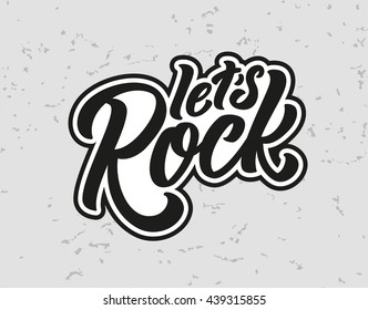 Let's Rock handlettering illustration 