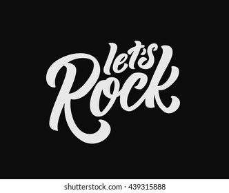 Let's Rock handlettering illustration.