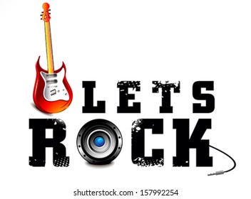Lets Rock Music Background Vector illustration 