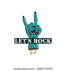 Let's Rock, Music Typography Quote Design for T-Shirt, Mug, Poster or Other Merchandise.