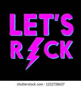 Let's rock. Print for t-shirt, textile, fabric, wrapping paper, web and other  