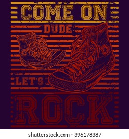 let's rock tee graphic design