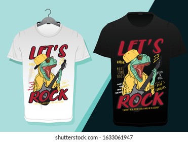 Let's rock.make some noise.crocodile guitar playing t shirt design