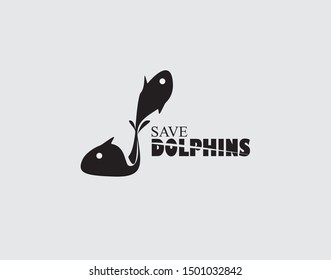 lets save dolphins logo for your work