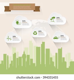 Let's save the Earth, Ecology concept infographics vector illustration.