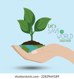Let's Save Earth together, Earth day Banner, Happy Earth Day. Ecology concept