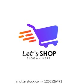 Lets Shopping Logo Design Template Shop Stock Vector (Royalty Free ...