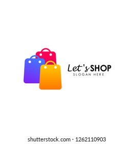 lets shopping logo design template. shopping icon design