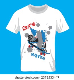lets skate together design on kids shirt 