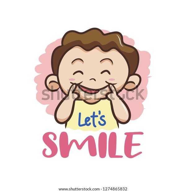 Lets Smile Kid Character Vector Illustration Stock Vector Royalty Free