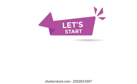 Lets start button web banner templates. Vector Illustration 
