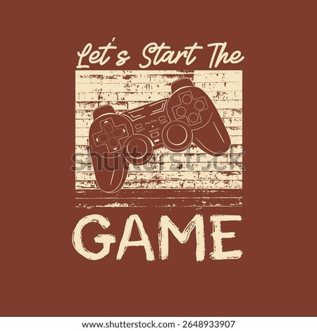 Lets Start the game video game pad console vector graphic