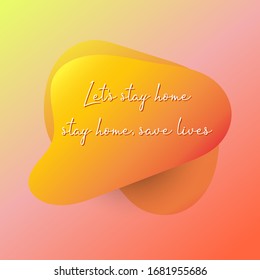 Let's stay home. Stay home campaign. Protect from Coronavirus or Covid-19 epidemic. Quarantine Coronavirus Banner for social media.