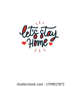 Let's stay home message vector