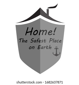Lets stay home- vector illustration on the topic of quarantine during coronavirus. Covid-19 Home is the safest place on earth
