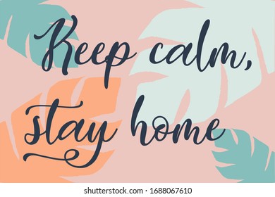 let's stay home, work at home,Stay home, Stay Safe, Social media campaign and coronavirus prevention for reduce risk of infection and spreading the virus. Colorful vector illustration 